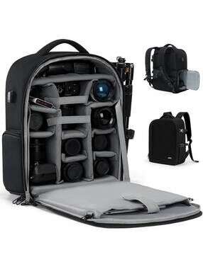 Extra Large DSLR Camera Backpack with 17" Laptop Compartment, Waterproof